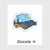 Sticker Le ciel de nuit Dreamscape : Un tourbillon de coul (Feuille)