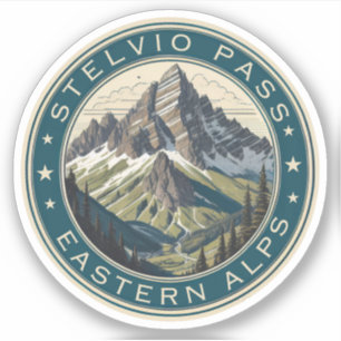 Sticker Le col du Stelvio Italie Suisse