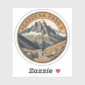 Sticker Le col Gardena Haut col Dolomites, Sud T (Feuille)