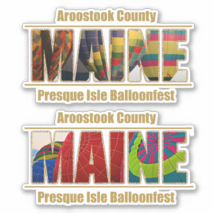 Sticker Le comté d'Aroostook Maine Balloonfest en île de