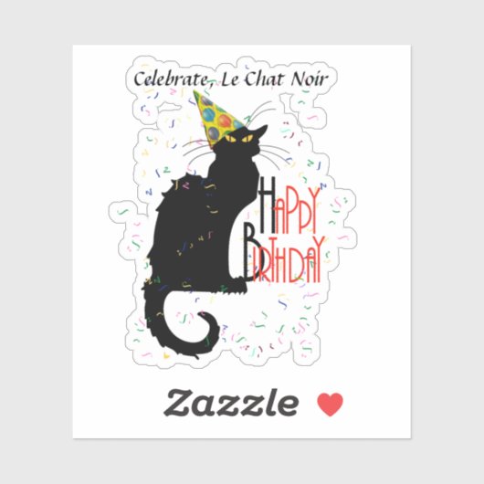 Sticker Le Conversation Noir Joyeux anniversaire (Feuille)