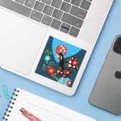 Sticker Le coq portugais (Ordinateur portable avec iPhone)