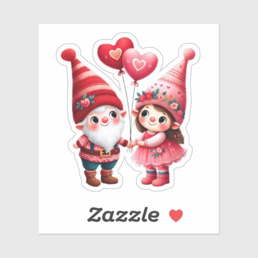 Sticker Le couple des Gnomes de Valentine (Feuille)