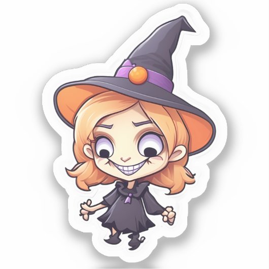 Sticker Le Coven Giggling : Heureuse Sorcière Haunting (Recto)