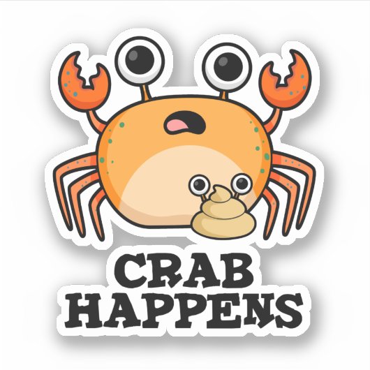 Sticker Le crabe se produit un animal amusant (Devant)