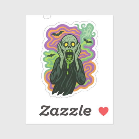 Sticker Le cri - Dessin Zombie (Feuille)