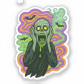 Sticker Le cri - Dessin Zombie (Recto)