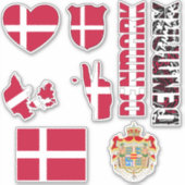 Sticker Le Danemark Extraordinaire forme des symboles nati (Devant)