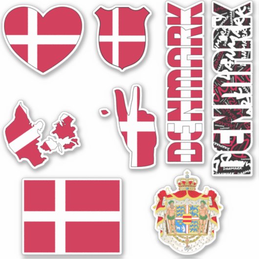 Sticker Le Danemark Extraordinaire forme des symboles nati (Devant)