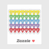 Sticker Le Delaware Rainbow Hearts (Feuille)