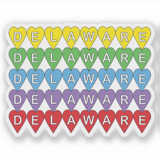 Sticker Le Delaware Rainbow Hearts (Devant)
