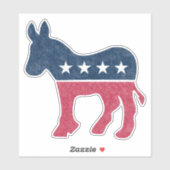 Sticker Le démocrate Donkey Vintage en détresse (Feuille)