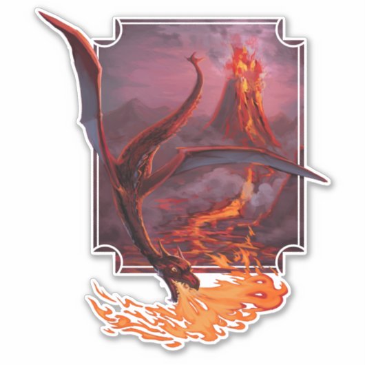 Sticker Le dragon de lave de Cody (Devant)