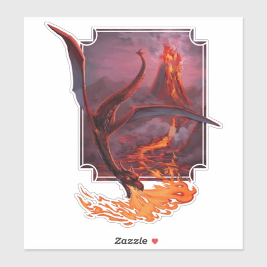 Sticker Le dragon de lave de Cody (Feuille)