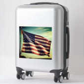 Sticker Le drapeau américain – emblème de liberté et de dé (Sur valise)