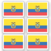 Sticker Le drapeau de Equateur Collection pack de 6 (Recto)