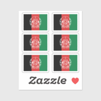 Sticker Le drapeau de la collection Afghanistan pack de 6