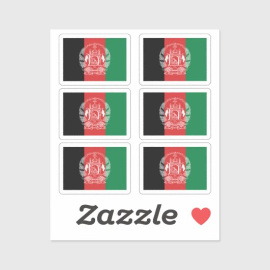 Sticker Le drapeau de la collection Afghanistan pack de 6 (Feuille)