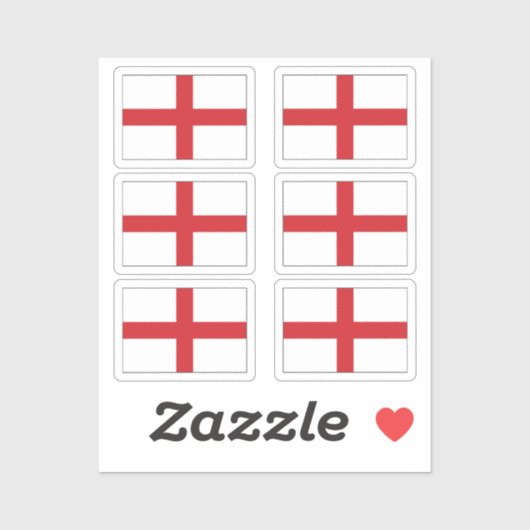 Sticker Le drapeau de la Collection Angleterre pack de 6 (Feuille)