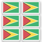 Sticker Le drapeau de la collection Guyana pack de 6 (Recto)