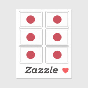 Sticker Le drapeau de la collection japonaise pack de 6