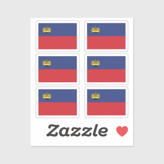Sticker Le drapeau de la collection Liechtenstein pack de (Feuille)