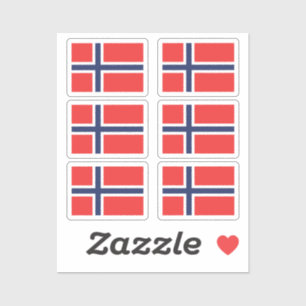 Sticker Le drapeau de la Collection Norvège pack de 6
