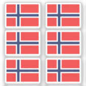 Sticker Le drapeau de la Collection Norvège pack de 6 (Recto)