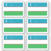 Sticker Le drapeau de la Collection Ouzbékistan pack de 6 (Recto)