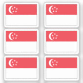 Sticker Le drapeau de la Collection Singapour pack de 6 (Recto)