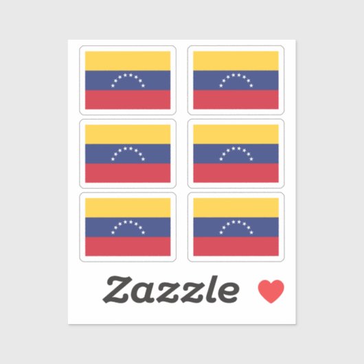 Sticker Le drapeau de la Collection Venezuela pack de 6 (Feuille)
