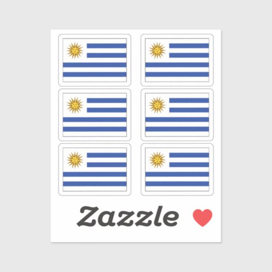 Sticker Le drapeau de l'Uruguay Collection pack de 6 (Feuille)