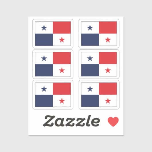 Sticker Le drapeau de Panama Collection pack de 6 (Feuille)