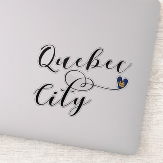 Sticker Le drapeau de Québec dans un coeur (Détail)