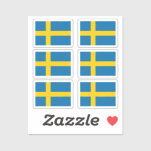 Sticker Le drapeau de Suède Collection pack de 6