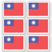 Sticker Le drapeau de Taïwan Collection pack de 6 (Recto)