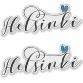 Sticker Le drapeau d'Helsinki dans un coeur, Finlande (Devant)