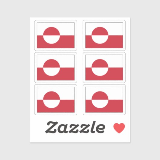 Sticker Le drapeau du Groenland Collection pack de 6 (Feuille)