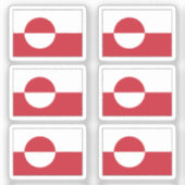 Sticker Le drapeau du Groenland Collection pack de 6 (Recto)
