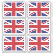 Sticker Le drapeau du Royaume-Uni Collection pack de 6 (Recto)