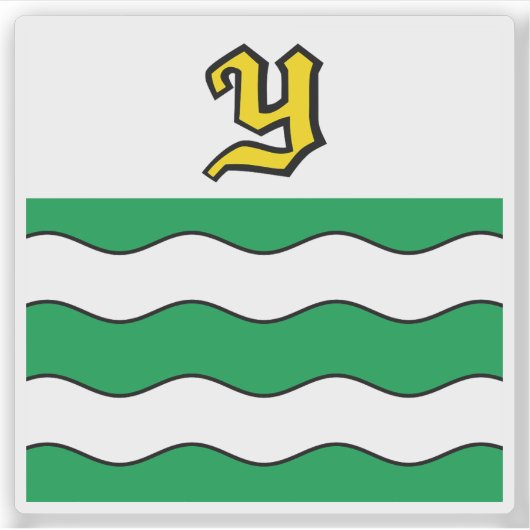 Sticker Le drapeau d'Yverdon-les-Bains, Suisse (Devant)