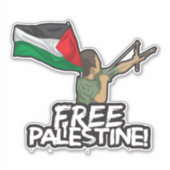 Sticker Le drapeau enfant du Résister Palestinien Liberté (Devant)
