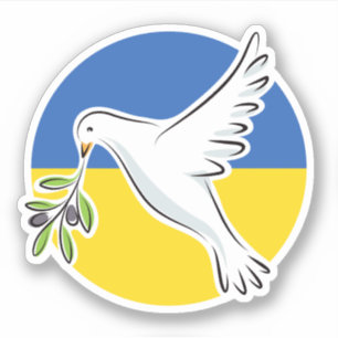 Sticker Le drapeau ukrainien paix en Ukraine colombe anti-