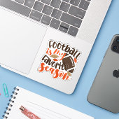 Sticker Le football est ma saison préférée (Ordinateur portable avec iPhone)