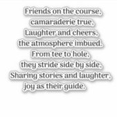 Sticker Le frisson du golfeur (Devant)