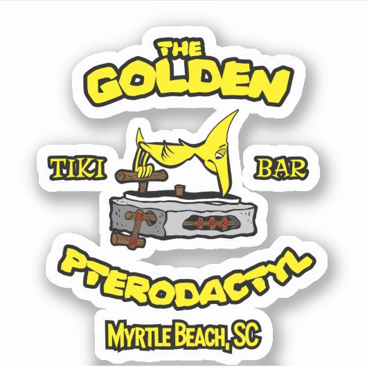 Sticker Le Golden Pterodactyl Tiki Bar Myrtle Beach (Devant)