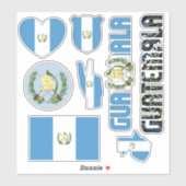 Sticker Le Guatemala Extraordinaire forme les symboles nat (Feuille)