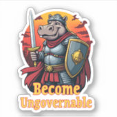 Sticker Le guerrier épopé du gladiateur Moo Deng Hippo dev (Devant)
