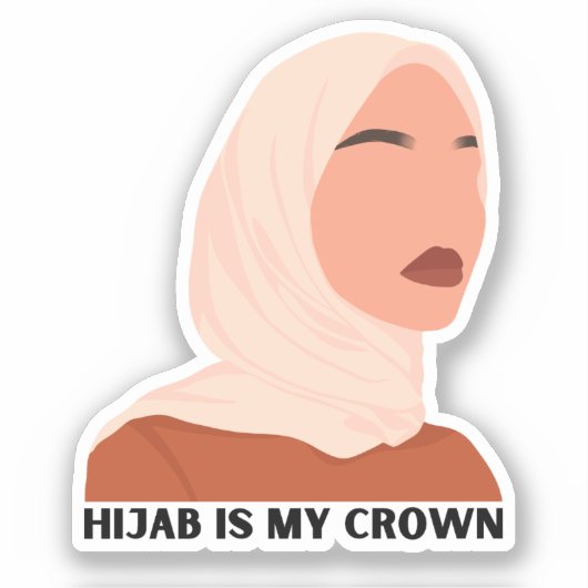 Sticker Le hijab moderne est ma Couronne musulmane fille (Recto)