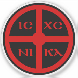 Sticker Le ICXC NIKA Croix - Symbole de Jésus-Christ (roug